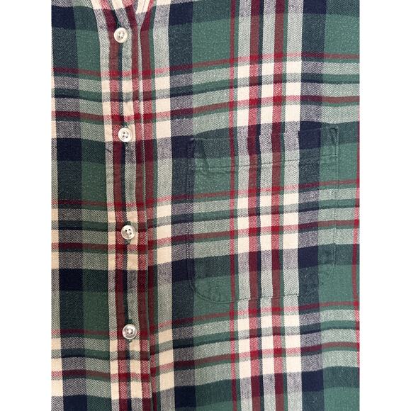 Vintage L.L. Bean USA green red Plaid Flannel Shirt Women’s Medium 80s/90s - Picture 7 of 13